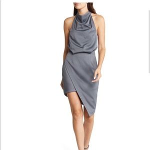 ELLIAT CAMO ASYMMETRIC SATIN DRESS